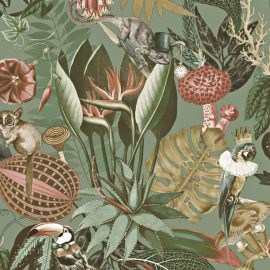 Papel de parede natureza exótica verde