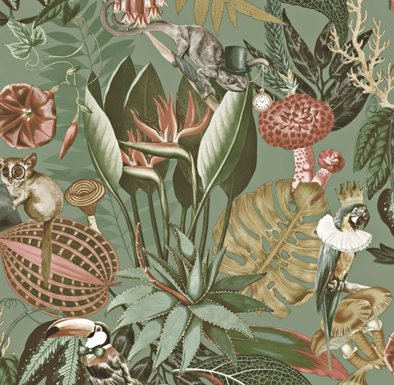 Papel de parede natureza exótica verde
