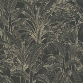 Papel de parede TROPICAL OURO E PRETO