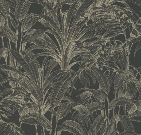 Papel de parede TROPICAL OURO E PRETO