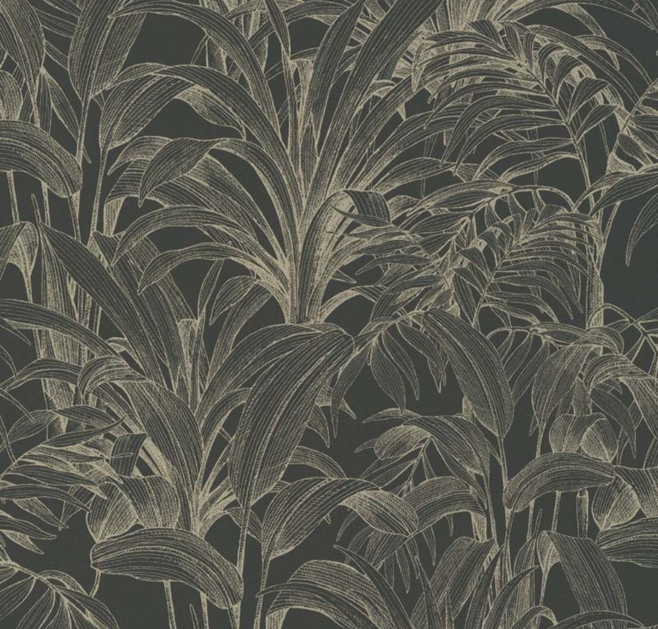 Papel de parede TROPICAL OURO E PRETO