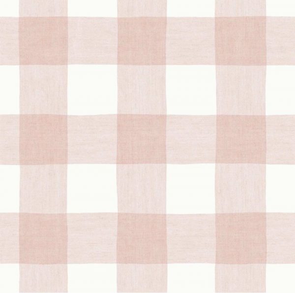 Papel de parede infantil XADREZ EFEITO TECIDO ROSA