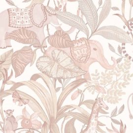 Papel de parede infantil  ANIMAIS SAFARI ROSA