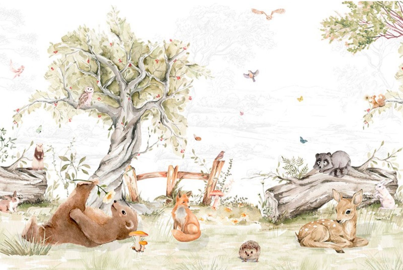 Mural Infantil parque de animais