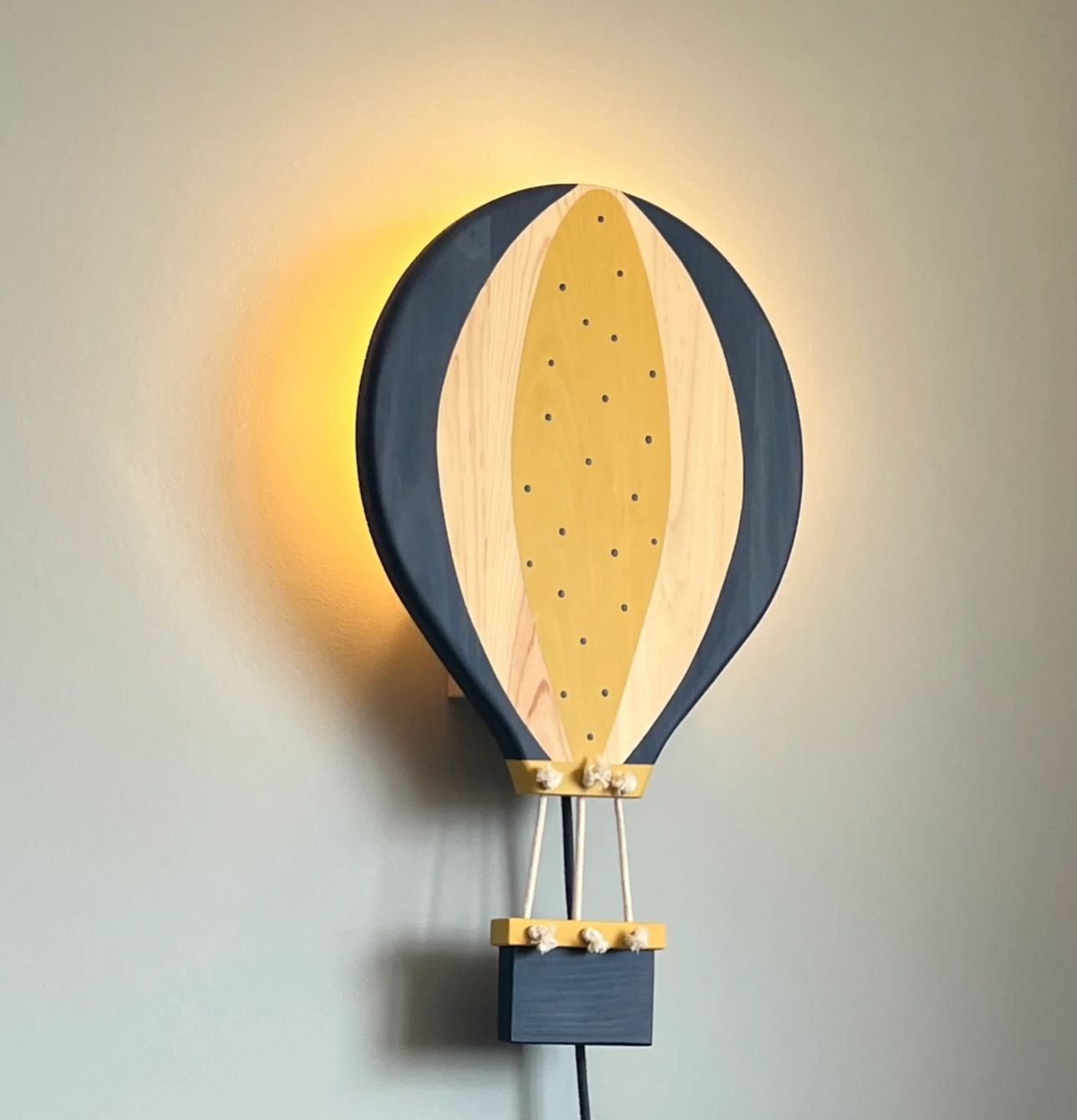 Candeeiro parede Balão Ar Quente Azul Oxford