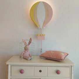 Candeeiro parede Balão Ar quente Rosa  Oxford