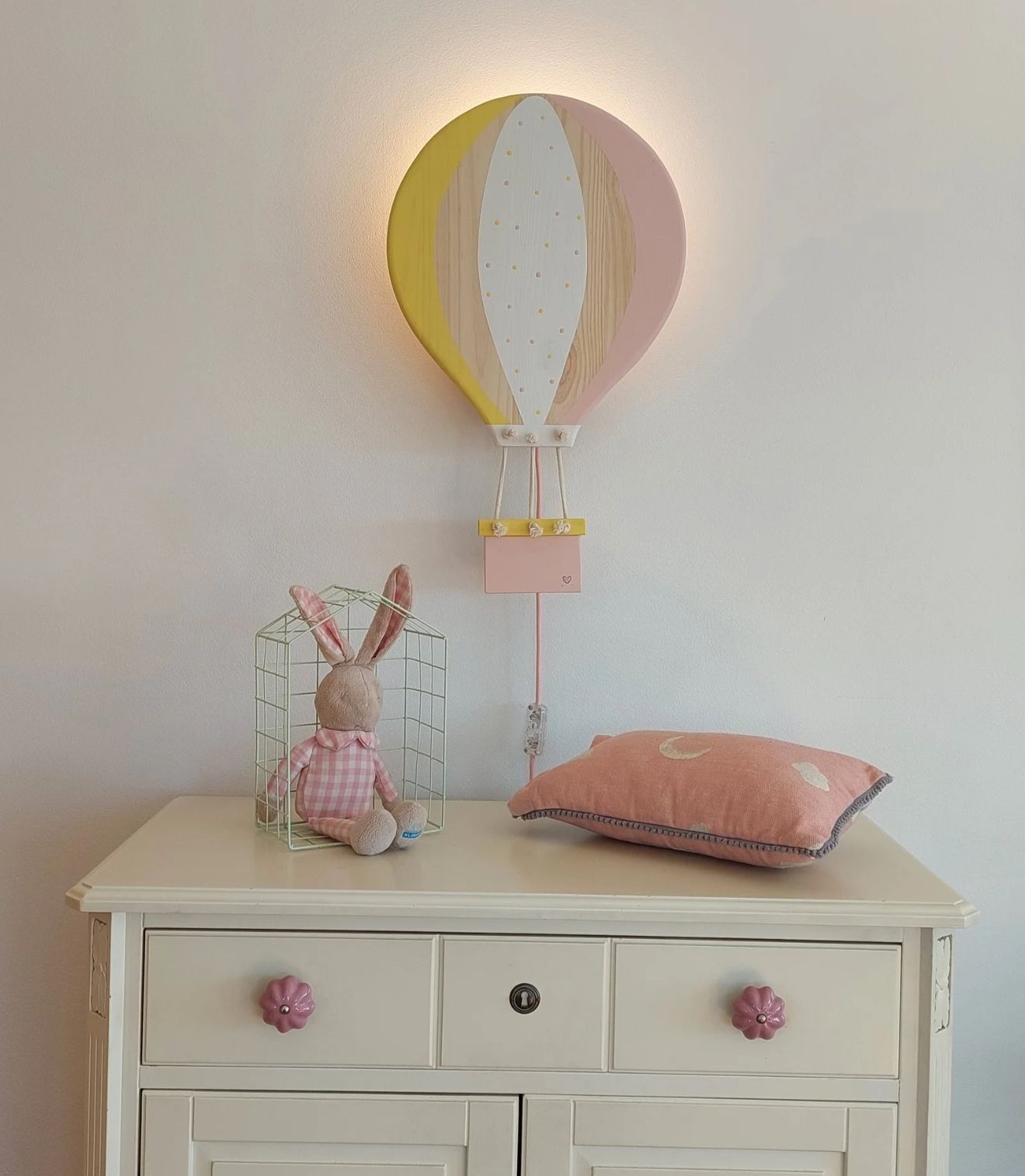 Candeeiro parede Balão Ar quente Rosa  Oxford