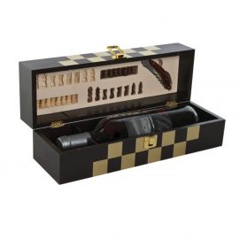 Caixa presente de vinho e jogo de xadrez