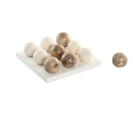 Jogo do Galo esferas madeira e branco