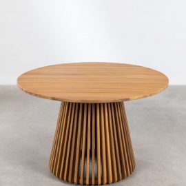Mesa de jardim redonda Ø120 cm em madeira de acácia Mura