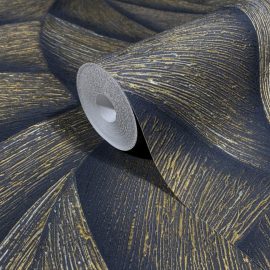 Papel de parede ESPIRAL  3D PRETO E DOURADO