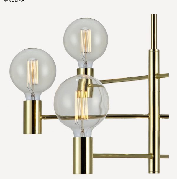 CAPITAL CANDEEIRO DE SUSPENSÃO ESTRUTURA EM METAL COM ACABAMENTO DOURADO. - Image 2