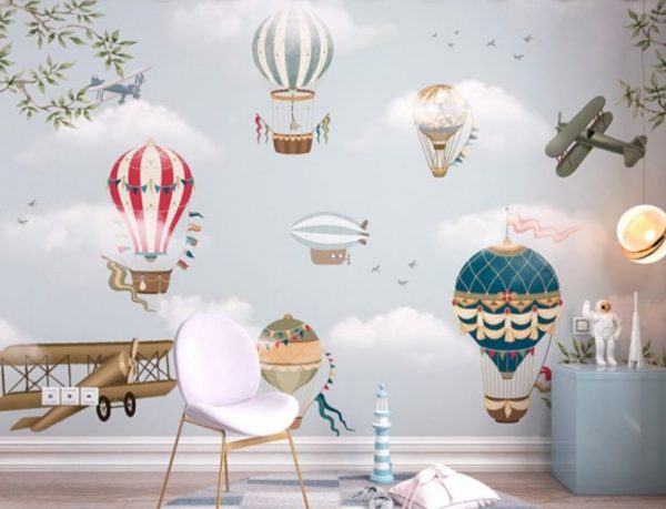 Mural Infantil Aviões e Balões - Image 2