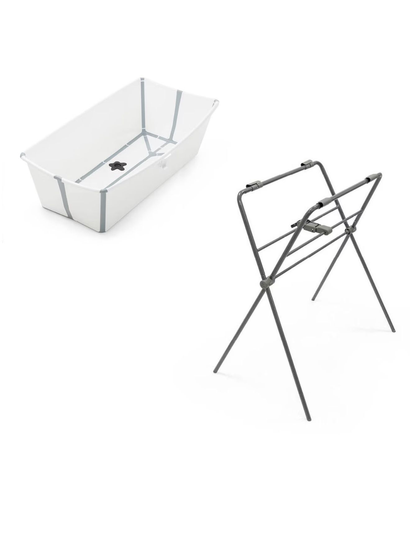 Stokke Banheira Dobrável Flexi Bath com Pernas Dobráveis e Tampão Sensível ao Calor