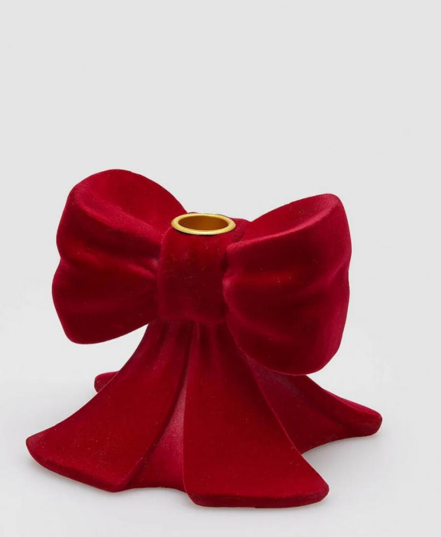 Castiçal Laço de veludo bordeaux