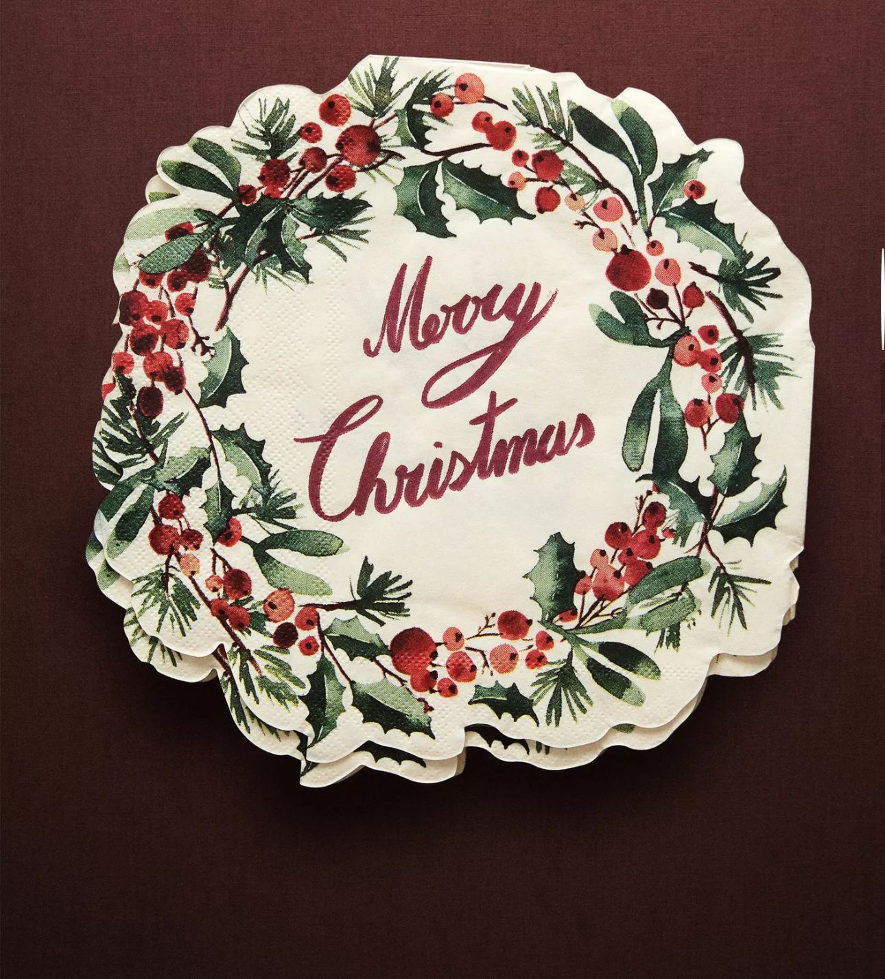 PACK GUARDANAPOS PAPEL COROA NATAL (PACK DE 20)