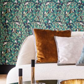 Papel de parede Doriana verde turquesa