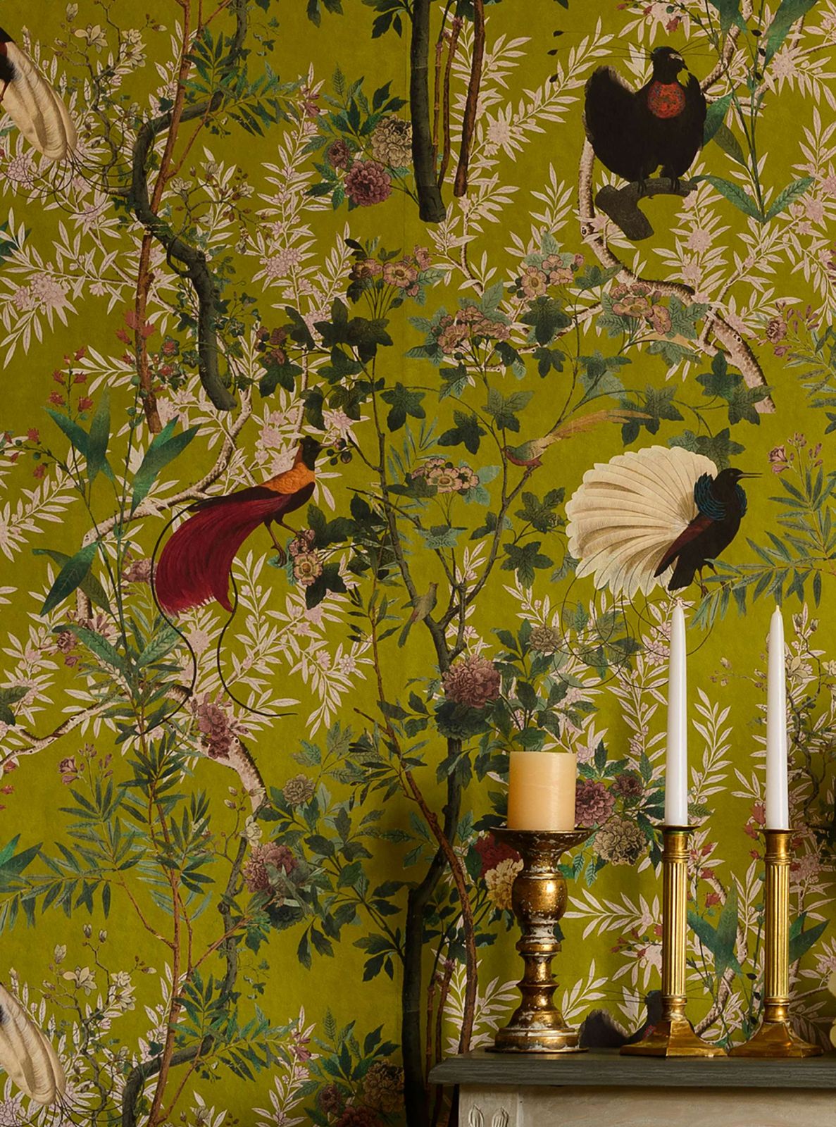 Papel de parede Royal Garden amarelo caril