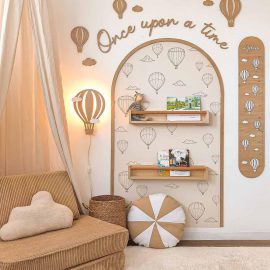 Abajur de balão de ar quente com nuvens para crianças