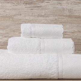 Jogo de 3 toalhas 100% algodão Branca