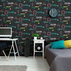 Papel de Parede JUVENIL GAMER PRETO