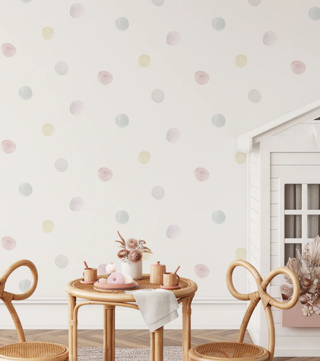 PAPEL DE PAREDE BOLINHAS MULTICOLORIDAS